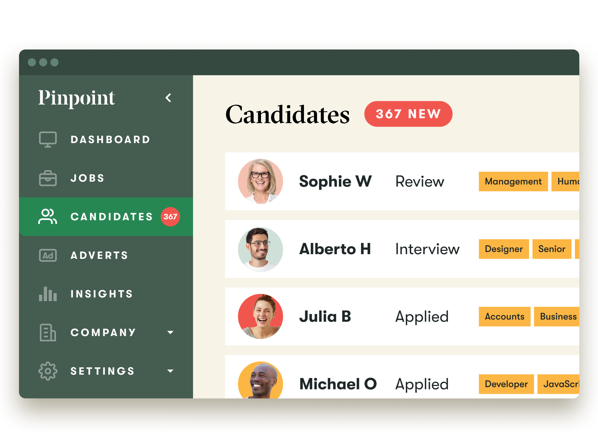 Pinpoint ATS User Interface